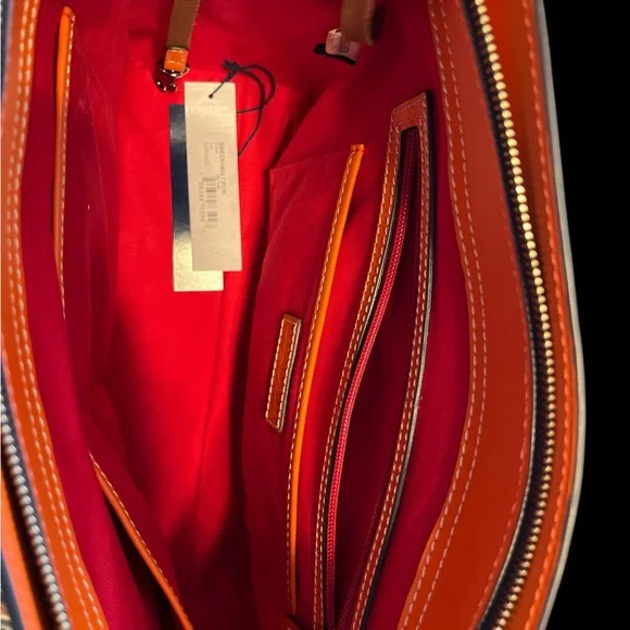 Dooney and Bourke Orange Leather Like New Bag - Picture 7 of 16